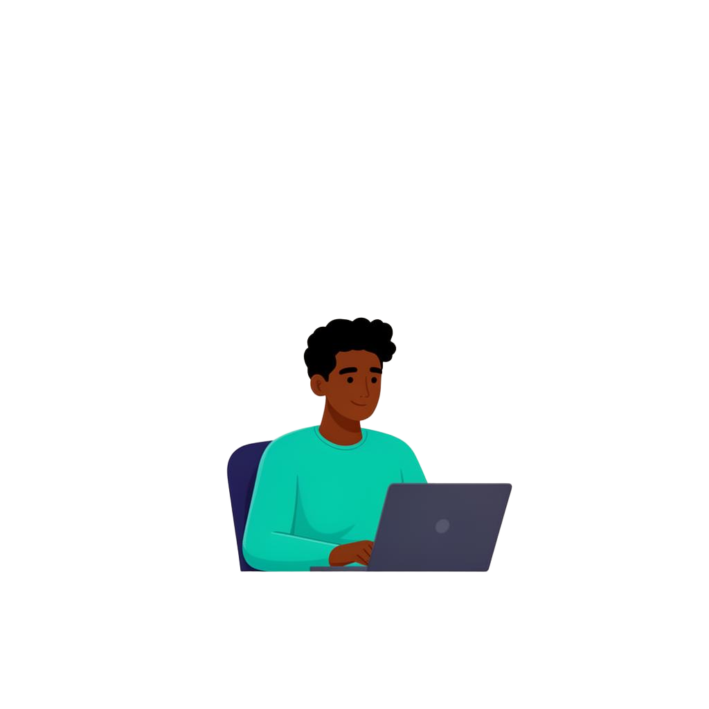 A calm person planning their day with an AI planner